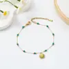 Moda Retro Nueva Chinoiserie Lujo Accesible Gama Alta Traje Collar de Concha Piedra Verde Chapado en Oro de 18K Acero de Titanio Mayoreo