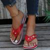 Sapatos Femininos Europeus e Americanos Primavera e Verão Novas Chinelos com Salto Anabela Sandálias de Praia Femininas Fivela de Metal Salto Anabela Moda Casual Tamanho Grande Sandálias Femininas
