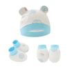 Comércio exterior Europa e Estados Unidos chapéu fetal de recém-nascido chapéu de bebê luvas de bebê cobertura de pé chapéu de bebê conjunto de três peças 8922023