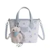 Bolso de Mano, Bolso Tote Pequeño, Bolso de Viaje Exquisito y Versátil, Bolso Cruzado de Hombro Estampado Estilo Dulce de Nicho Coreano