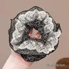 Elástico de cabelo com laço de renda francesa, scrunchie oversized, estilo casual, acessório de cabelo para coque elegante, faixa de cabelo, elástico de cabelo grande para mulheres
