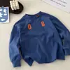 Camiseta Infantil Outono Novo Estilo Manga Longa Algodão Puro Versão Coreana Camada Base Versátil Casual para Crianças Pequenas, Médias e Grandes Moletom Estiloso