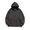 Sudadera con capucha de color liso y forro polar, estilo coreano casual, corte holgado, hombros caídos, nueva para hombre