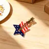 Presilha de Cabelo Bandeira Americana Transfronteiriça, Grampo de Cabelo Estrela em Forma de Coração para o Dia da Independência, Presilha de Tubarão para Penteado no Topo da Cabeça, Acessório de Cabelo para Feriado