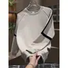 Sudadera retro americana para hombre, nueva camiseta de manga larga con cuello redondo para otoño e invierno 2026, camiseta básica versátil tipo pullover para jóvenes