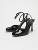 Sandalias de Tacón Alto con Punta Abierta para Mujer, de Moda, Elegantes, Sexy, con Correas Cruzadas en el Tobillo, Tacones Altos Finos, Nuevas Llegadas de Primavera, Transfronterizo