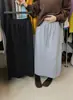 Saia Tricotada Casual com Cordão na Cintura Ajustada 2025 Feminina Outono e Inverno Estilo Coreano Cintura Alta Slim Comprimento Médio Reta