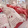 Conjunto de Quatro Peças para Dormir Puro Algodão Grau Mãe e Bebê Novo Lençol de Cama Capa de Edredom Fronha Saia de Cama para Dormitório Conjunto de Três 3 ou Quatro 4 Peças