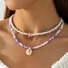 Joyería de Conchas Europeas y Americanas, Collar de Semillas de Estrella de Mar Estilo Bohemio, Joyería de Collar para Clavícula de Vacaciones en la Playa