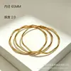 Pulseras de Acero de Titanio con Diseño de Onda en Espiral, Elegantes, Sencillas y Versátiles, Diversas Joyerías de Pulseras de Acero Inoxidable, Pulseras de Joyería para Manos Trenzadas