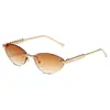 Gafas de sol estilo ojo de gato de moda europea y americana Ins 2025 Kajia para hombres y mujeres, Mismo estilo que las estrellas, Gafas de sol con patilla de remache metálico