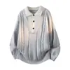 Suéter de estilo marroquí Old Money de dos piezas simuladas con cuello en V, cuello polo de cachemira sintética y diseño de punto texturizado