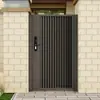 Puerta Grande de Aleación de Aluminio Moderna y Sencilla para Patio de Villa, Valla de Puerta de Apertura Única de Acero Inoxidable y Hierro Forjado para Jardín de Casa de Campo Autoconstruida