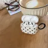 Funda Protectora Blanca Simple con Puntos Negros para AirPods 4ª Generación Adecuada para Auriculares Bluetooth Apple Airpodspro3/2