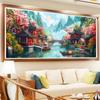 Residencia de Montaña Fuchun Figura Punto de Cruz Nuevo Sala de Estar Estudio Bordado con Hilo Bordado Lleno de Paisaje Punto de Cruz