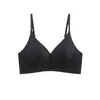 Roupa íntima Cross-Border Novo Estilo Simples Sem Costura com Bojo Fixo para Mulheres com Seios Pequenos Push-Up Suporte Macio Levanta Seios Sutiã de Dois Botões