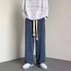 Calças casuais de marca de moda americana de outono estilo Hong Kong, calças masculinas de rua alta, calças retas para uso externo, calças plus size para emagrecimento
