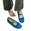 Populares zapatos de mujer estilo francés, nuevo modelo otoño 2026, zapatos planos tipo bailarina Mary Jane retro francés con punta redonda y lazo