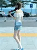 Saia Curta Floral, Meia-Saia Estilo Pintura a Óleo, Vestido Curto com Mangas Bufantes Florais Off-Shoulder, Novo Estilo Verão 2026 Feminino, Saia Bodycon, Vestido Estilo Praia