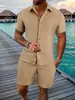 Fábrica de Origen Verano Aliexpress Amazon Transfronterizo Europeo y Americano Ropa de Hombre Polo de Manga Corta Conjunto de Shorts Versátil de Moda