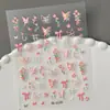 Adesivos de Arte para Unhas com Borboleta Verde Primavera em Relevo Tulipa Fresca 3D Xadrez Adesivos DIY para Unhas Estilo Sl