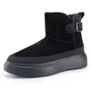 Botas de Nieve con Tacón Oculto para Mujer, Zapatos Grandes de Algodón, Nuevo Estilo Invierno 2025, Botas Martin con Forro de Felpa y Suelas Gruesas, Botines para el Noreste