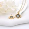 Zhongxing Novo Colar Simples com Pingente de Moeda de Ouro com Olhos de Zircônia Microincrustada 14K Material para Brincos de Ouro Faça Você Mesmo