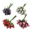 Rama de Flor de Fresa de Bayas Pequeñas Simuladas Corona Estilo Bosque de Novia Accesorio para el Cabello Materiales Hechos a Mano para Bricolaje Accesorios para Fotografía