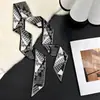 Pañuelo de Imitación Seda con Patrón de Flor de Anacardo, Cinta Larga Versátil para Atar Bolsas, Diadema, Goma para el Cabello, Bufanda Decorativa, Corbata, Cinturón de Moda