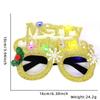 Gafas Luminosas de Dibujos Animados de Navidad Decoración Navideña Suministros para Fiesta Feliz Año Nuevo Letra Luz LED Marco de Gafas