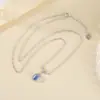 Yuebao Joyería Aguamarina Plata de Ley S925 Oval Suave Blanqueador Colgante Coreano Collar para Clavícula de Mujer Dropshipping