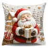 Funda de Almohada Temática Navideña 2026 con Diseños de Santa, Muñeco de Nieve y Renos para Decoración de Sala de Estar y Dormitorio, Funda de Cojín al por Mayor
