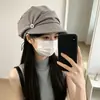 Boina retro plisada estilo japonés para mujer, nuevo sombrero octagonal artístico de otoño e invierno, gorra de visera de periódico de moda y versátil para proteger del sol