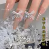 Celebridade da Internet Unhas Floco de Neve Diamante Alta Qualidade Super Brilhante Branco Ponta Inferior Floco de Neve de Natal Diamante Laço DIY Decoração de Unha