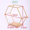 Estante Hexagonal de Pared, Hierro y Madera Maciza, Estante de Almacenamiento sin Taladro para Sala de Estar y Dormitorio, Estilo Minimalista Moderno