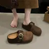 Zapatos Casuales Versátiles de Suela Gruesa con Plataforma Oculta, Cerrados, sin Cordones, Estampado de Leopardo, Estilo Birkenstock, para Mujer, Otoño 2026