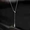 Collar de Borla con Gota de Agua para Mujer, Elegante y Sencillo, Diseño de Alta Gama, Gargantilla de Estilo Coreano Nicho, Cadena Minimalista para Clavícula
