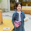 Nueva Bolsa Infantil Estilo Coreano Moderna Bolso Cruzado Brillante Láser con Corazón para Niños y Niñas 2025 Bolsa de Hombro Infantil de Exportación