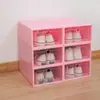 Caja de almacenamiento de zapatos de plástico PP transparente, gruesa y a prueba de polvo, con cajón abatible de plástico