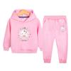 Conjunto feminino primavera e outono 2022 outono roupas infantis crianças esportivo com capuz suéter conjunto de duas peças bebê moderno roupas de outono