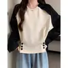 Sudadera Retro Raglán Corta Estilo Coreano Petite Cómoda Diseño con Sentido Niche Otoño Nuevo Manga Suelta Top Tendencia para Mujer