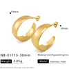 Novos Brincos Elegantes Estilo Retrô Francês Aço Inoxidável Banhado a Ouro 18K Geométricos em Forma de U Brincos para o Dia a Dia Joias Atacado