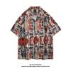 Nueva Camisa de Flores Hawaianas para Hombre Estilo Retro Hong Kong Holgada Estilo Hong Kong Vacaciones en la Playa Floral de Manga Corta Moderna para Parejas