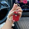 Estilo Coreano Nuevo Frasco de Perfume Llavero de Moño de Diamante Bolso para Frasco de Perfume Color Degradado Perla de Imitación Colgante de Moda