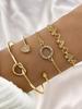 Europa e Estados Unidos transfronteiriço liga amor nó pulseira conjunto coração criativo amor geométrico cruz pulseira 4 peças conjunto lote