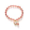 Pulseira de Cristal de Morango Estilo Luxo Leve Ins Design de Nicho Celebridade da Internet para Mulheres, Novo Acessório de Pulseira de Cristal da Moda para Atrair Amor