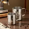 Jarra para latte art de acero inoxidable 304 con pico, jarra para espumar café, disponible en opciones de doble capacidad de 350ML/600ML