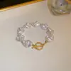 Collar de Perlas de Imitación Irregulares Barroco con Cierre de Hebilla Diseño con Sentido Cadena para Clavícula Elegante Moda Destacado Cadena de Perlas para Mujer