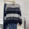Estilo Perezoso de Otoño Tejido de Seda Brillante Cuello Redondo para Mujer 2025 Nuevo Otoño Temprano Ropa Exterior de Punto de Manga Larga para Mujer
