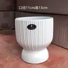 Maceta de Cerámica Estilo Europeo Retro de Pie Alto Personalidad Creativa Redonda Grande Blanco Beige Hogar Sala de Estar Balcón Uso Universal